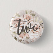 Robuust en shabby Rozen 2e verjaardag Ronde Button 3,2 Cm (Voorkant)