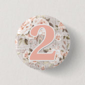 Robuust en shabby Rozen 2e verjaardag Ronde Button 3,2 Cm (Voorkant)