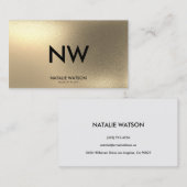 Robuust FAUX Gold Minimalist Monogram Modern Visitekaartje (Voorkant / Achterkant)