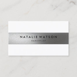Robuust FAUX Silver Stripe White Moderne Elegant Visitekaartje