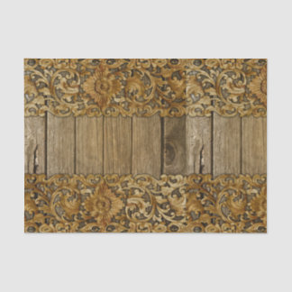 Robuust, floreel, karkassen, hout, antiek, shabby, tissuepapier