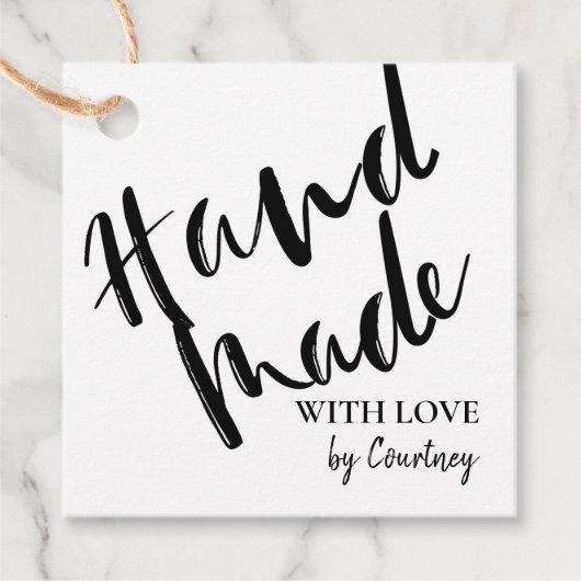 Robuust handgemaakt met liefdesscript bedankjes labels (Voorkant)