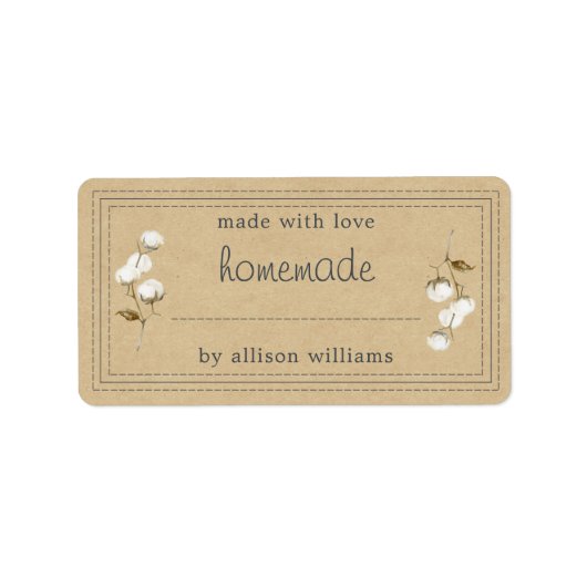 Robuust Homemade Label Cotton Sprig Kraft Paper (Voorkant)