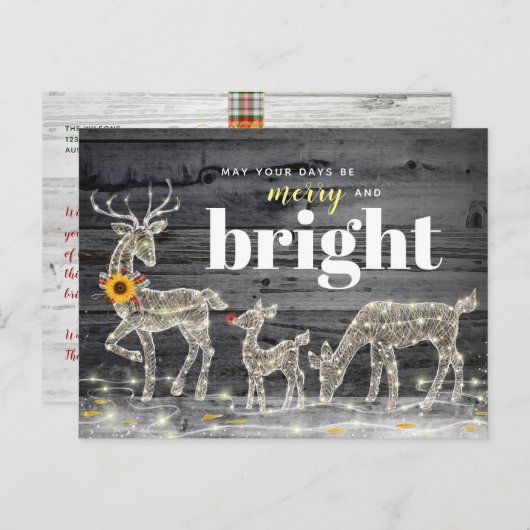 Robuust kerstfeest en heldere feestdag briefkaart (Voorkant / Achterkant)