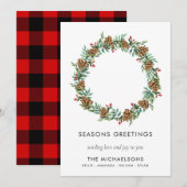 Robuust kerstfeest Modern Seasons Greetings Name Feestdagenkaart (Voorkant / Achterkant)