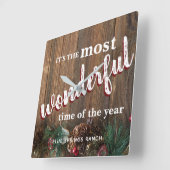 Robuust kerstfeest vierkante klok (Hoek)