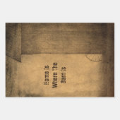 Robuust land  barn bruine textuur inpakpapier vel (Voorkant 2)