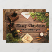 Robuust land, prettig kerstfeest en gelukkig nieuw feestdagenkaart (Voorkant / Achterkant)