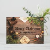 Robuust land, prettig kerstfeest en gelukkig nieuw feestdagenkaart (Staand voorkant)
