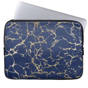 Robuust marmerpatroon met goudfolie voor de zeevaa laptop sleeve