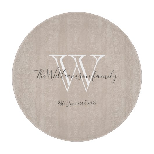 Robuust monogram Initiaal en naam koel Snijplank (Voorkant)