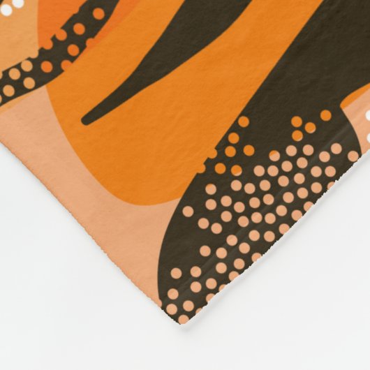 Robuust naadloos tijgerpatroon, perzikkleur fleece deken (Hoek)