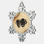 Robuust ontwerp van comedy en tragedie theater tin sneeuwvlok ornament (Rechts)