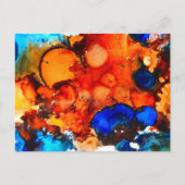 Robuust oranje abstracte kunstinkt briefkaart (Voorkant)