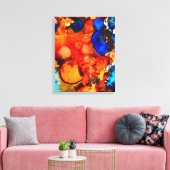 Robuust oranje abstracte kunstinkt canvas afdruk (Insitu (Woonkamer))
