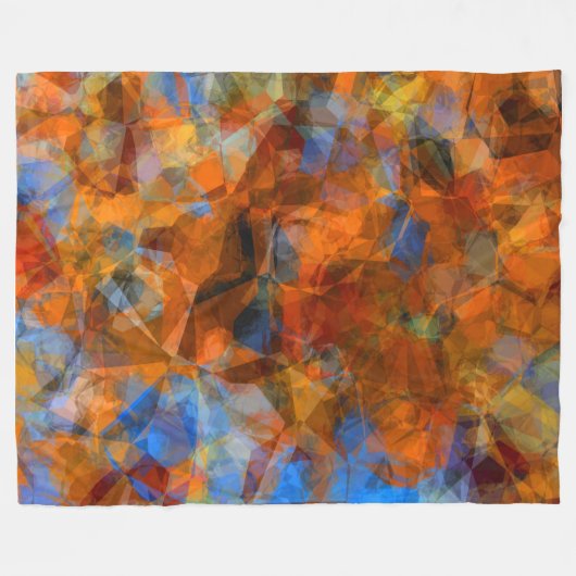 Robuust Oranje modern, abstract ontwerp Fleece Deken (Voorkant (Horizontaal))