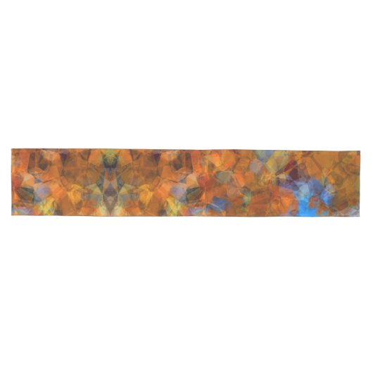 Robuust Oranje modern, abstract ontwerp Medium Tafelloper (Horizontaal)