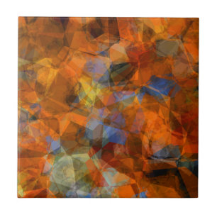 Robuust Oranje modern, abstract ontwerp Tegeltje