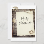 Robuust oud papieren kerstscript feestdagenkaart (Voorkant)