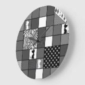 Robuust, Populair, Zwart-wit, Patchwork, Simpl Grote Klok (Hoek)