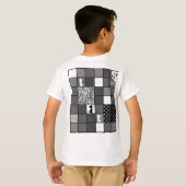 Robuust, Populair, Zwart-wit, Patchwork, Simpl T-shirt (Achterkant volledig)