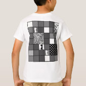 Robuust, Populair, Zwart-wit, Patchwork, Simpl T-shirt (Achterkant)