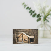 Robuust stamhout in de wilde natuur visitekaartje (Staand voorkant)