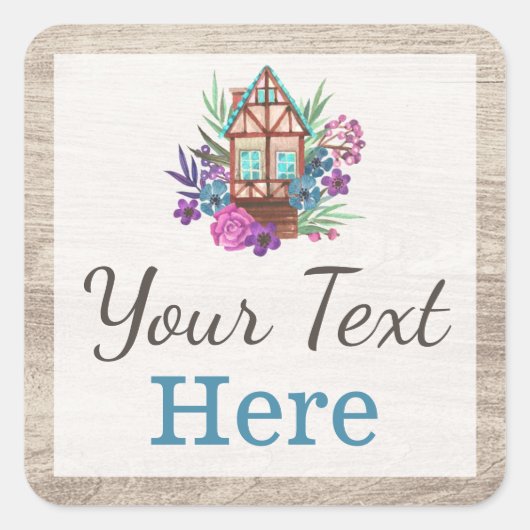 Robuust Waterverf Vierkante Sticker (Voorkant)