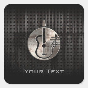 Robuuste akoestische gitaar vierkante sticker