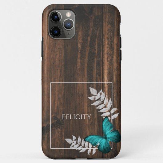 Robuuste Blauwgroen Butterfly Hoesje-Mate iPhone C Case-Mate iPhone Case (Achterkant)