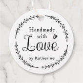 Robuuste botanische, smaakvolle handheld met liefd bedankjes labels (Voorkant)