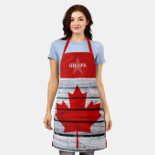 Robuuste Canadese vlag- & Star-naam Schort (Gedragen)