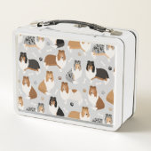 Robuuste collie Paws en Botten Metal Lunch Box (Achterkant)