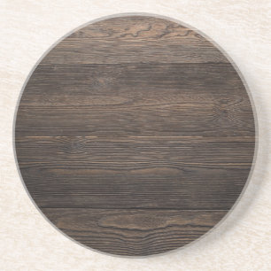 Robuuste, donkerbruine HOUT KIJKtextuur Zandsteen Onderzetter