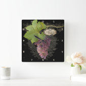 Robuuste druiven op naam wijn vierkante klok (Huis)