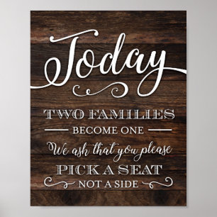Robuuste grafische TWEE FAMILIES WORDEN ÉÉN Sign P Poster