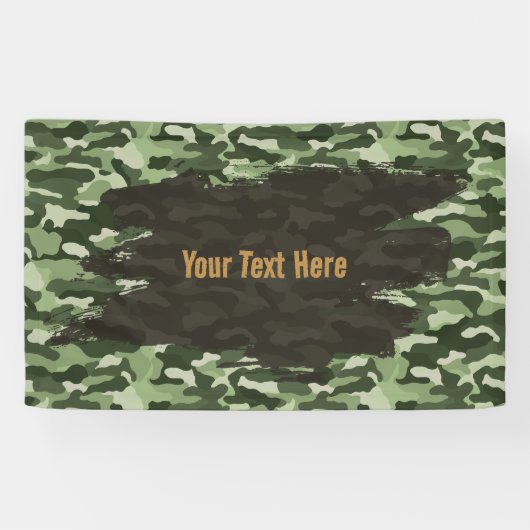Robuuste groene camouflage gepersonaliseerd spandoek (Horizontaal)