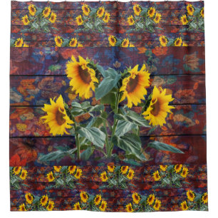 Robuuste herfst en zonnebloemen douchegordijn