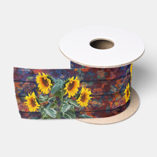 Robuuste herfst en zonnebloemen lint