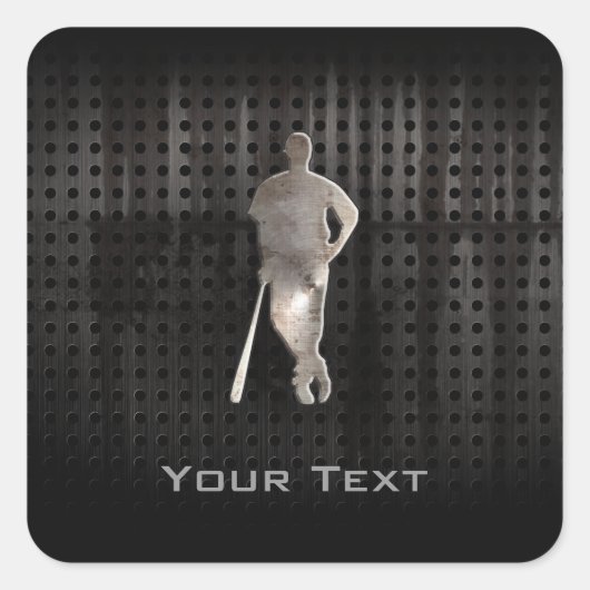 Robuuste honkbal vierkante sticker (Voorkant)