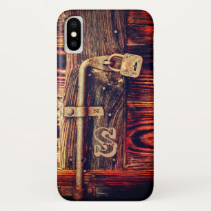 Robuuste houten deur met antiek remslot iPhone x hoesje