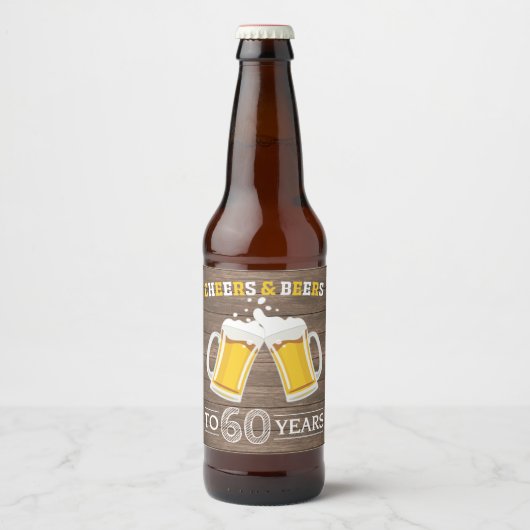 Robuuste kaas en bier tot 60 jaar bier etiket (Voorkant)