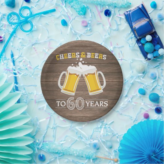 Robuuste kaas en bier tot 60 jaar papier Bord (Feest)