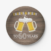 Robuuste kaas en bier tot 60 jaar papier Bord (Voorkant)