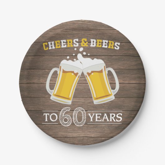Robuuste kaas en bier tot 60 jaar papier Bord (Voorkant)
