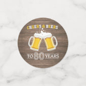 Robuuste kaas en bier tot 80 jaar confetti (Kleine voorkant)