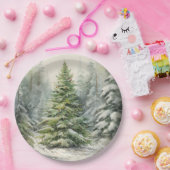 Robuuste kerstboom papieren bordje (Feest)