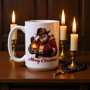 Robuuste Kerstman Kerstlantaarn Koffiemok