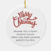 Robuuste kerstman met Holly & Pine Keramisch Ornament (Achterkant)