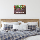 Robuuste kersttafel met pine en sneeuw canvas afdruk (Insitu (Slaapkamer))